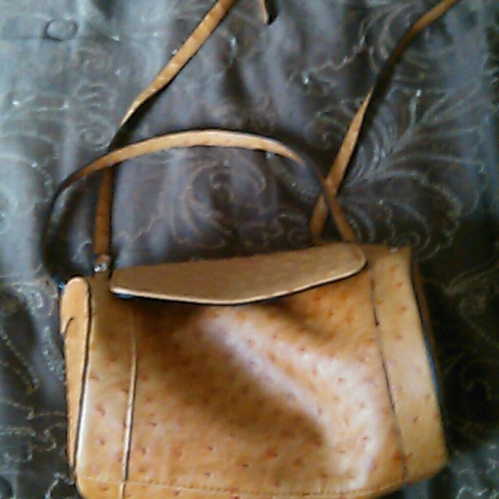 Faux ostrich purse
