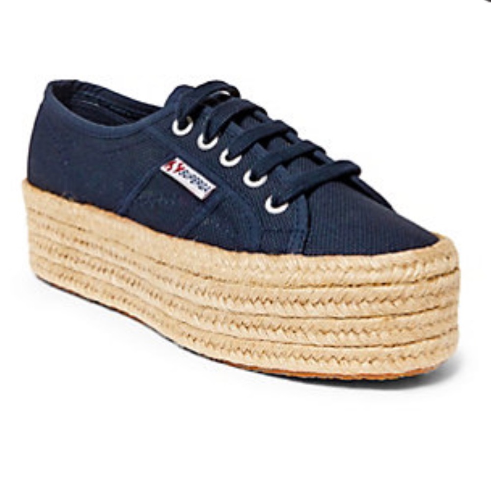 Navy blue Superga Platforms