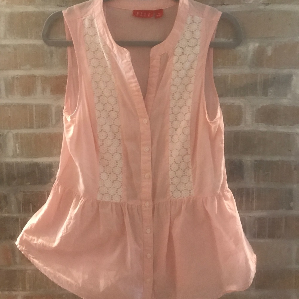 Pink and white peplum