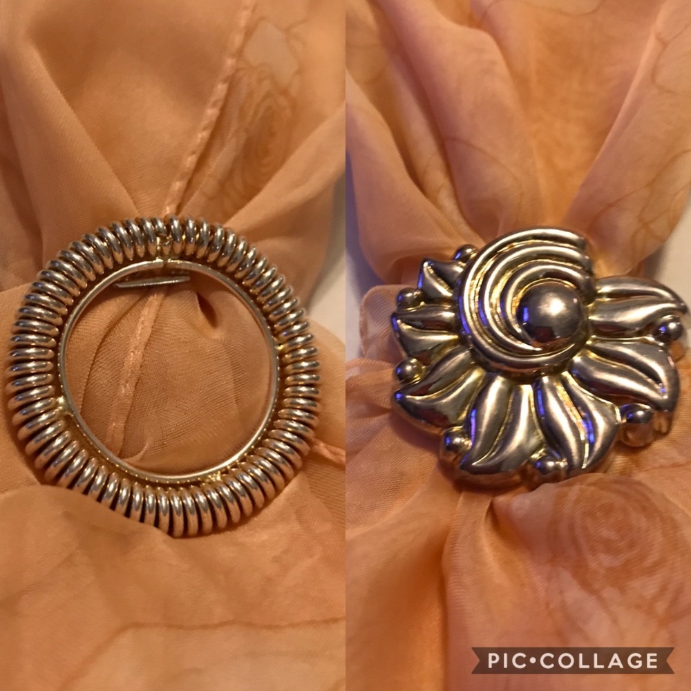 Two Vintage Scarf Clips