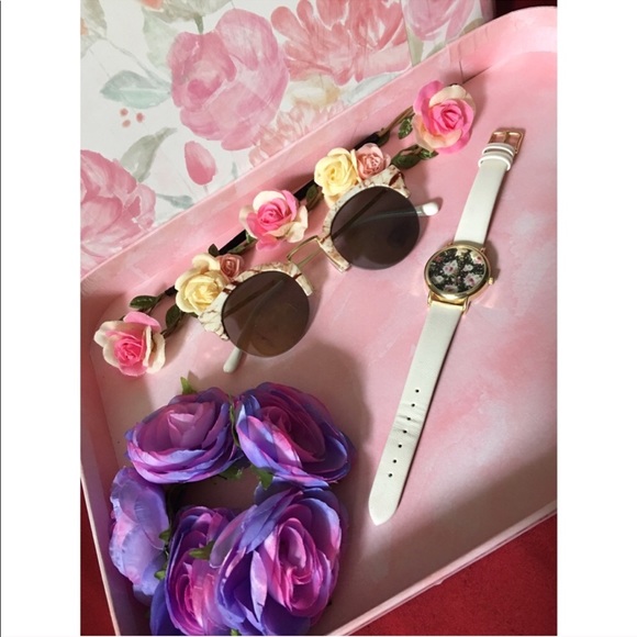 White Marble and Coffee Colored Sunglasses - Picture 2 of 3