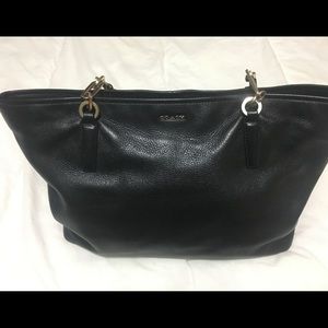 Black leather Coach purse
