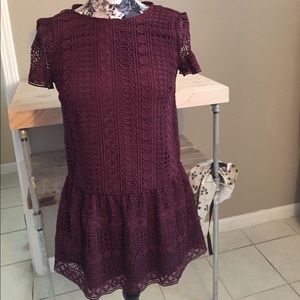 Wine lace dress