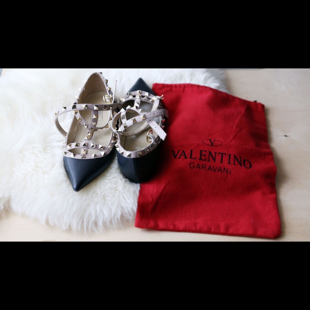 Valentino Cage Studded Flats