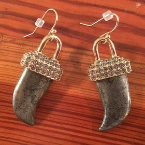 NWT- Pyrite Horn Earrings