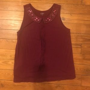 Tank with jeweled Peter Pan Collar
