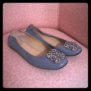 Adrienne Vittadini Blue Jeweled Ballet Flats