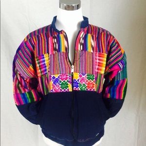 PeruvianGuatemalan Quilted HandMade Bomber Jacket