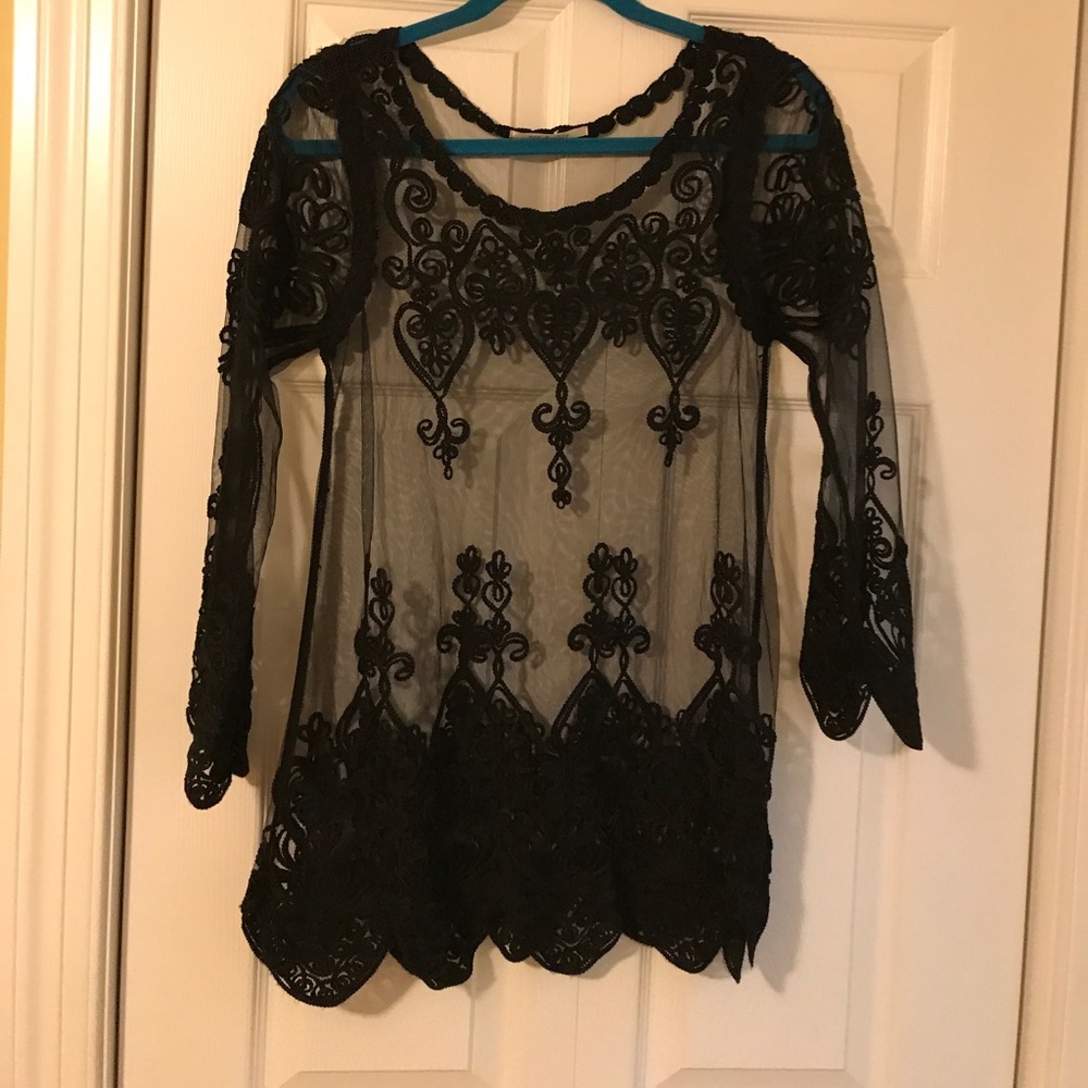 Black mesh dress