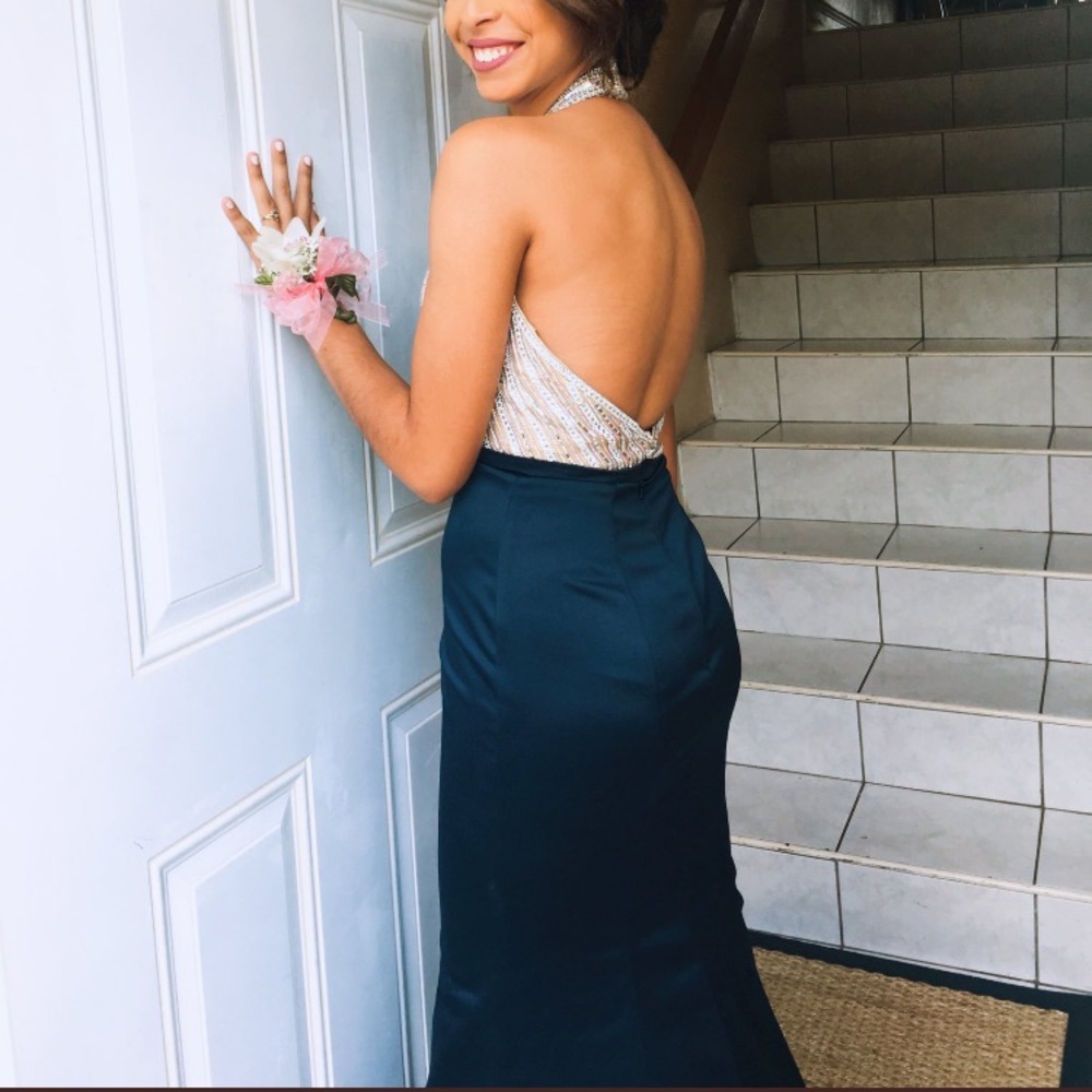 Royal Blue backless Dress