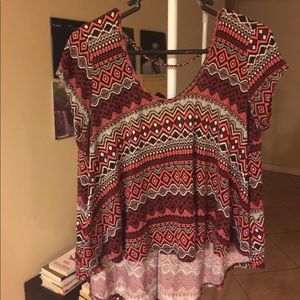 Patterned Middriff Top