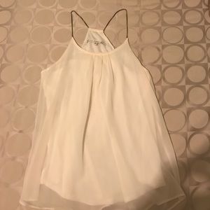 Ivory chiffon tank w chain neck detail