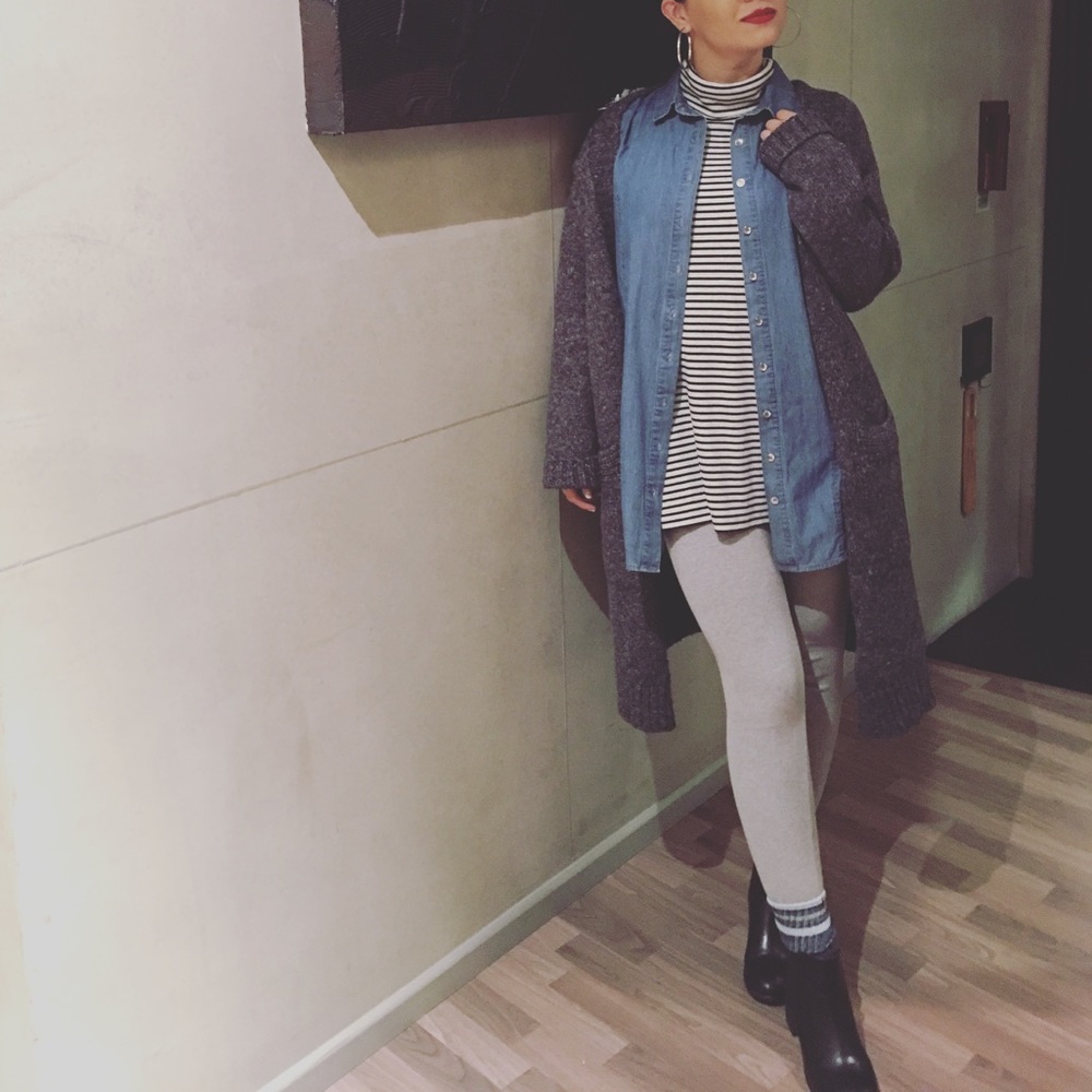 Gray winter cardigan
