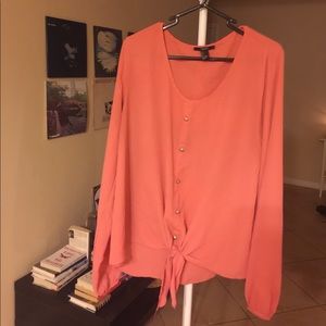 Salmon Long Sleeve Blouse
