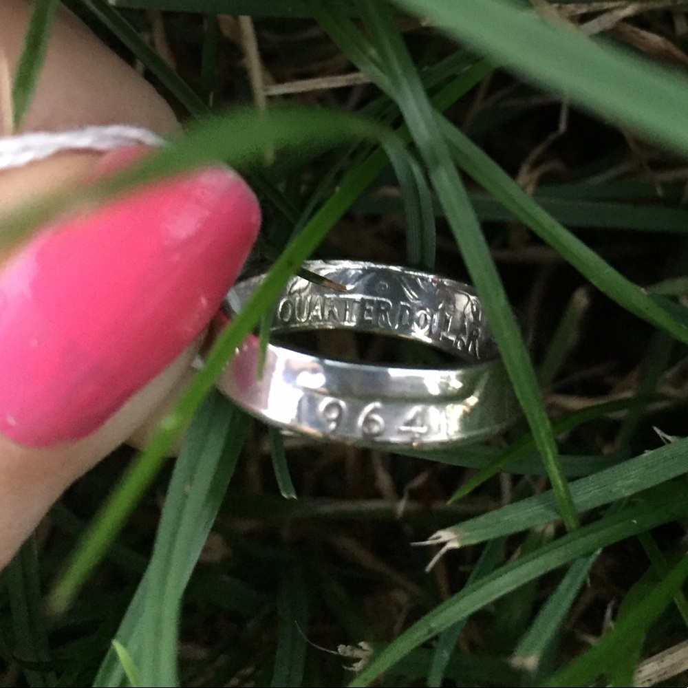 1964 Silver Quarter Coin Ring
