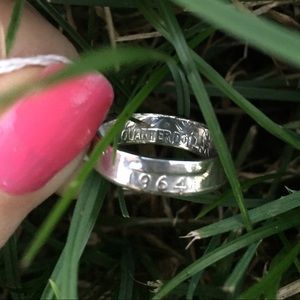 1964 Silver Quarter Coin Ring
