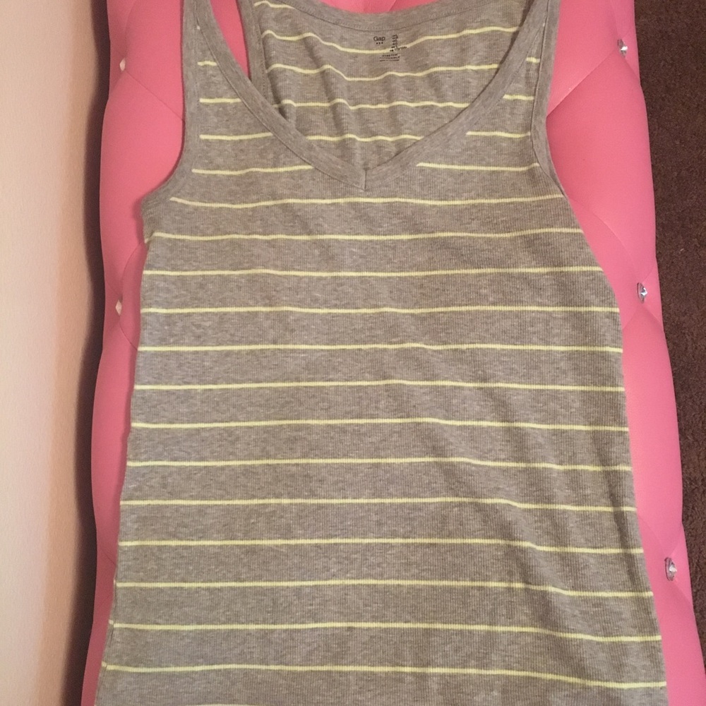 Gap striped neon tank WITH earrings