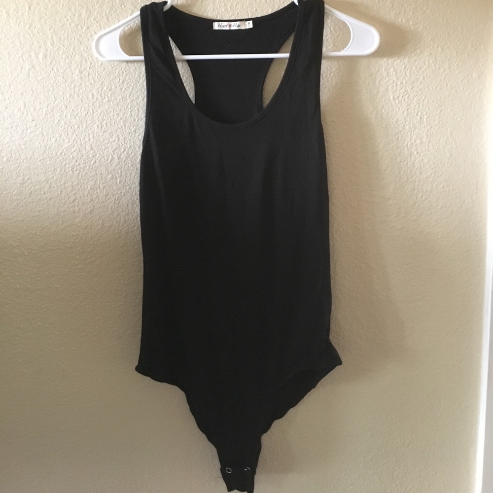 Black racerback body suit