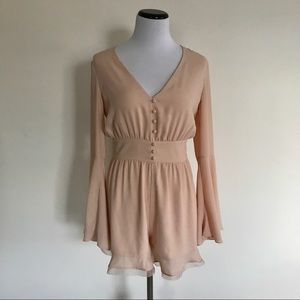 Alexis Light Pink Silk Romper