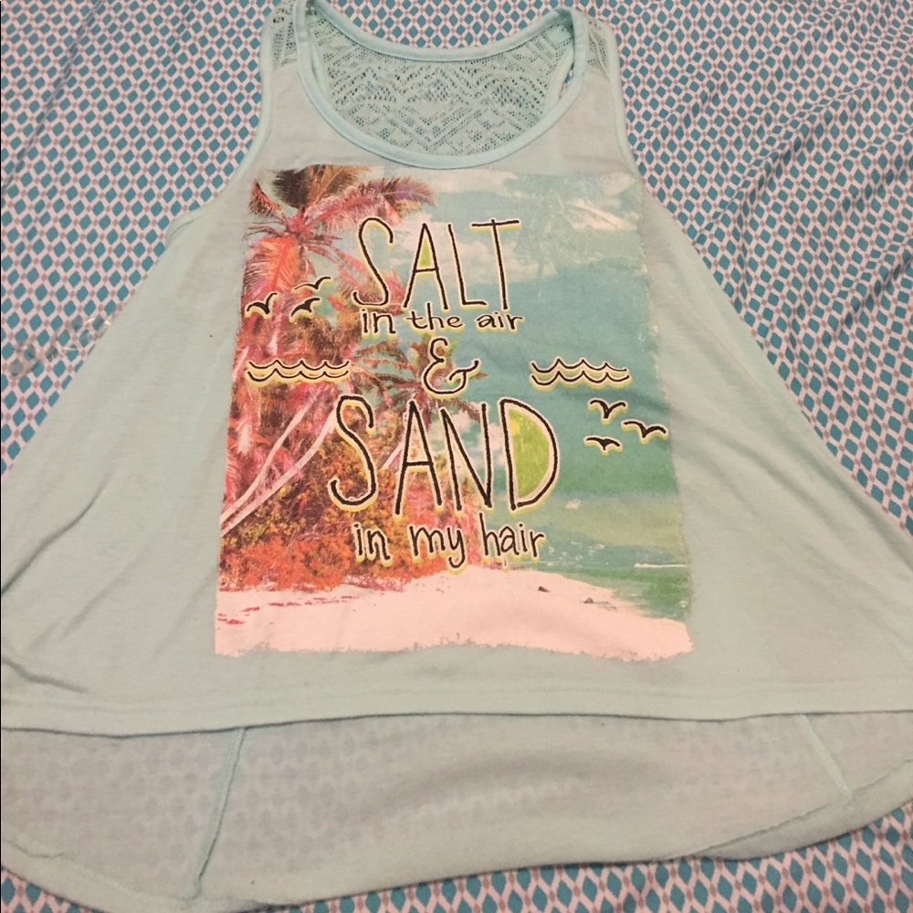 Teal colored tee
