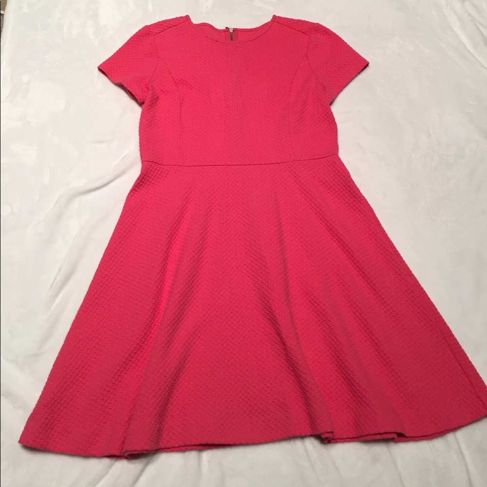 Ann Taylor Loft hot pink fit & flare dress