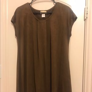 Faux suede dress