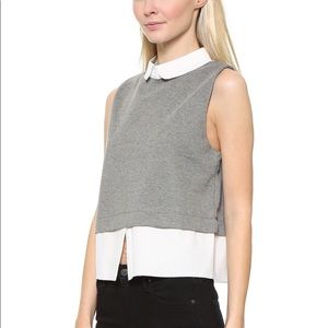 English factory Peter Pan collar sleeveless blouse