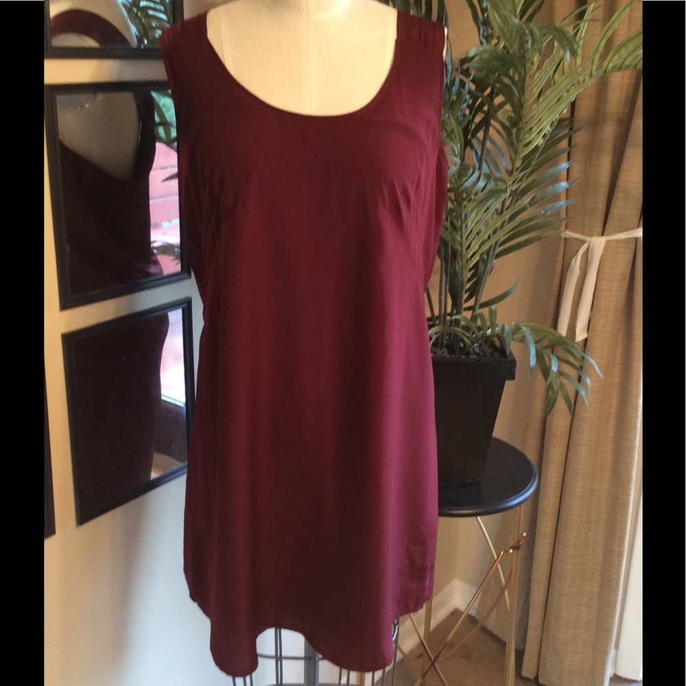 Maroon Pintuck Dress