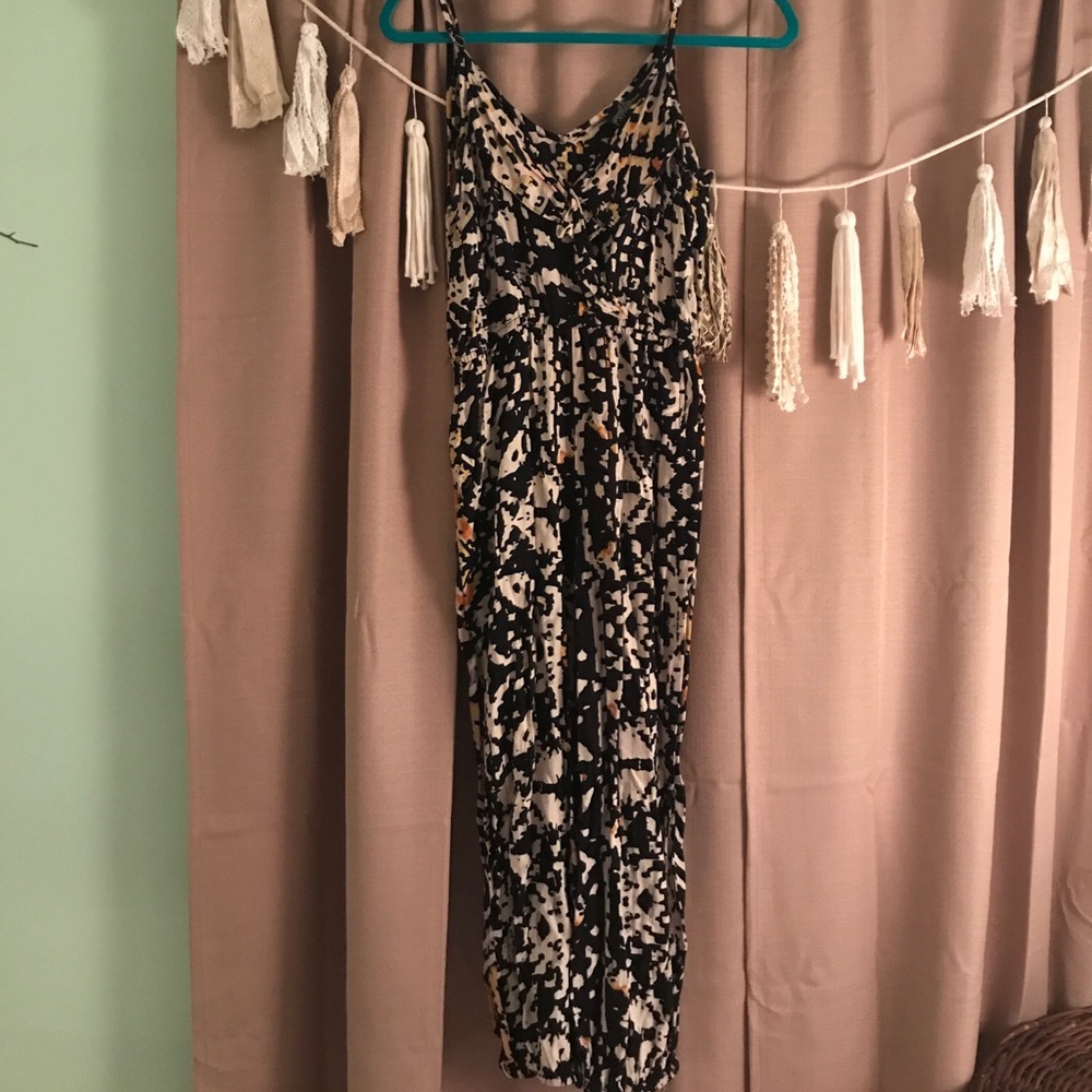 Patterned full length romper