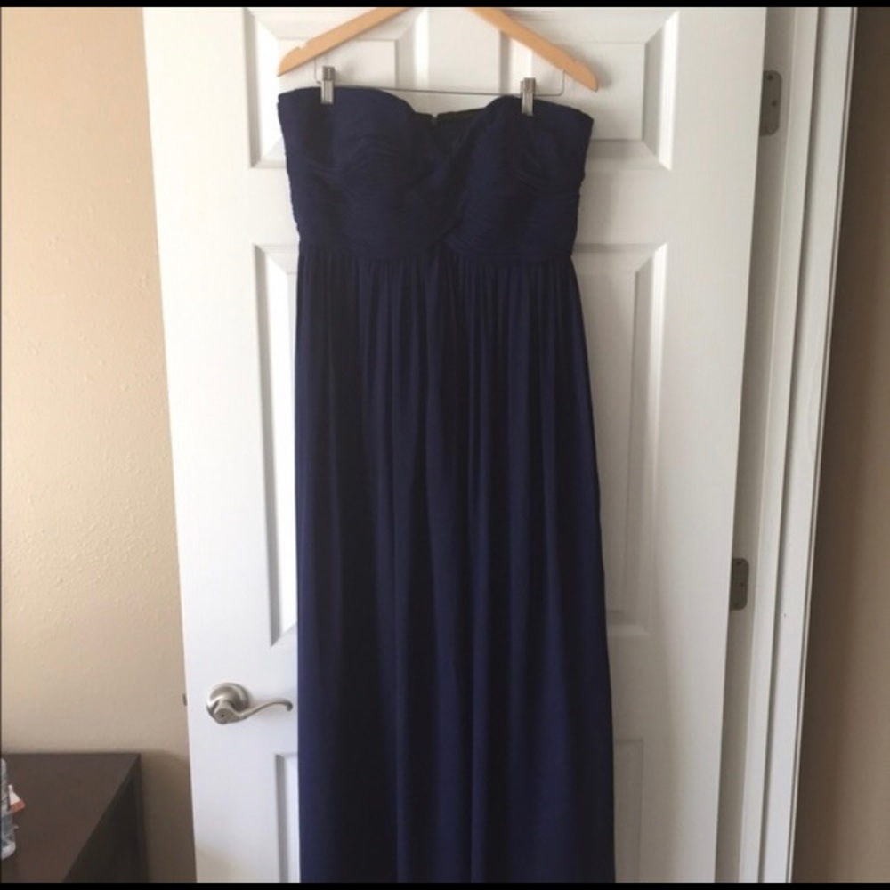Donna Morgan Navy Strapless Dress Size 14