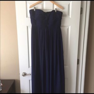 Donna Morgan Navy Strapless Dress Size 14