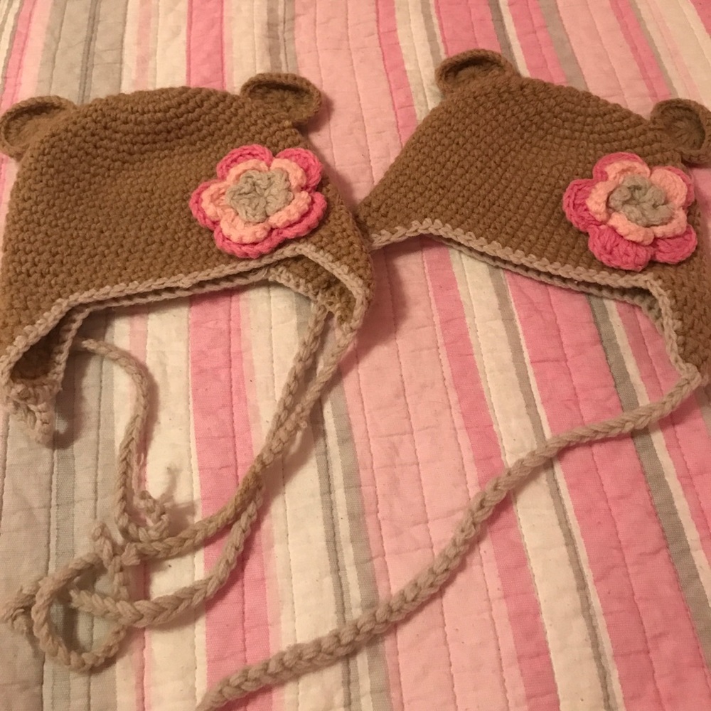 Toddler Winter hat with Flower