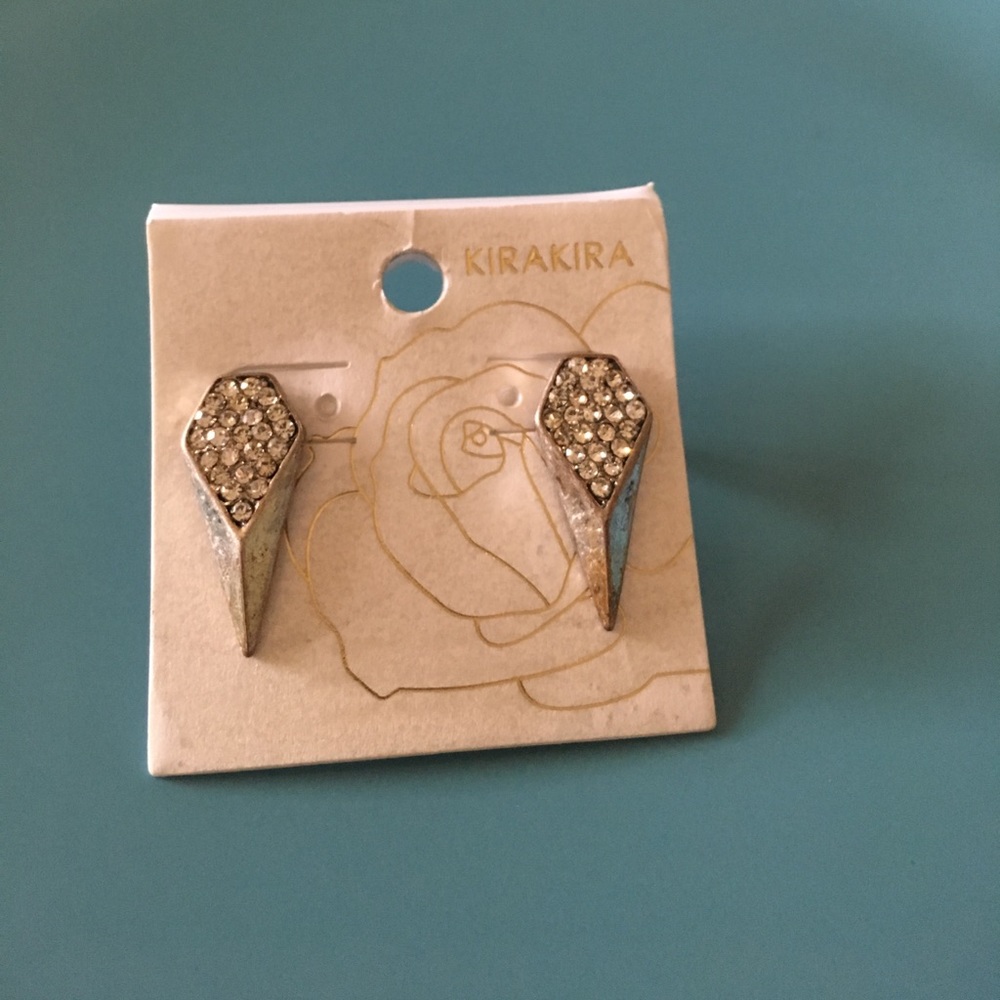 Silver and rhinestone earrings