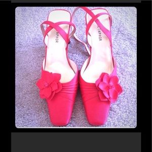 Metaphor Red Wrap Ankle Heels