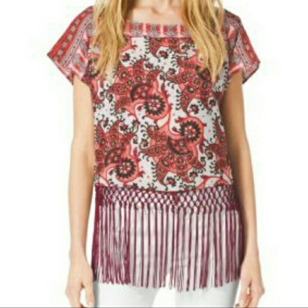 NWOT Michael Kors fringe festival blouse - Picture 2 of 5