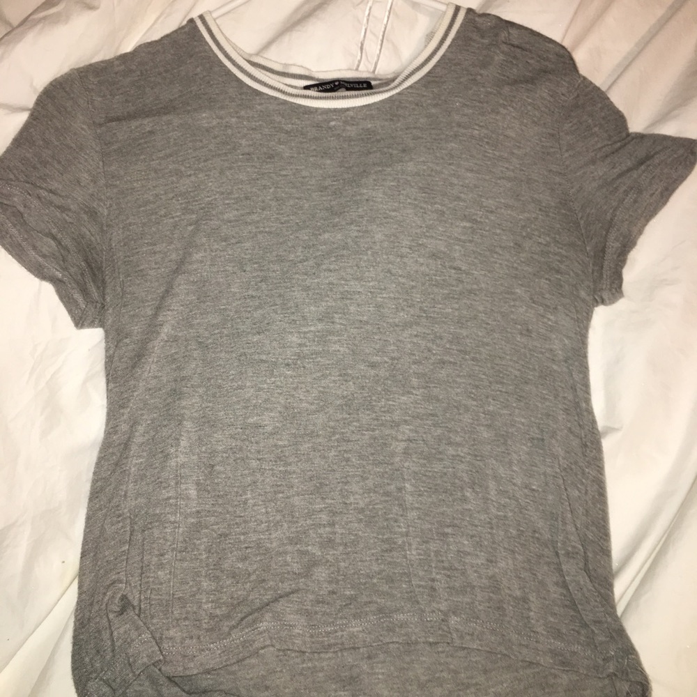 brandy grey tee with ringer neck