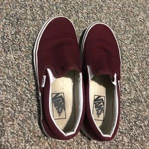 maroon slip on vans
