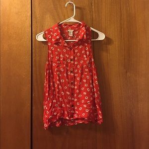 Floral summery collared tank