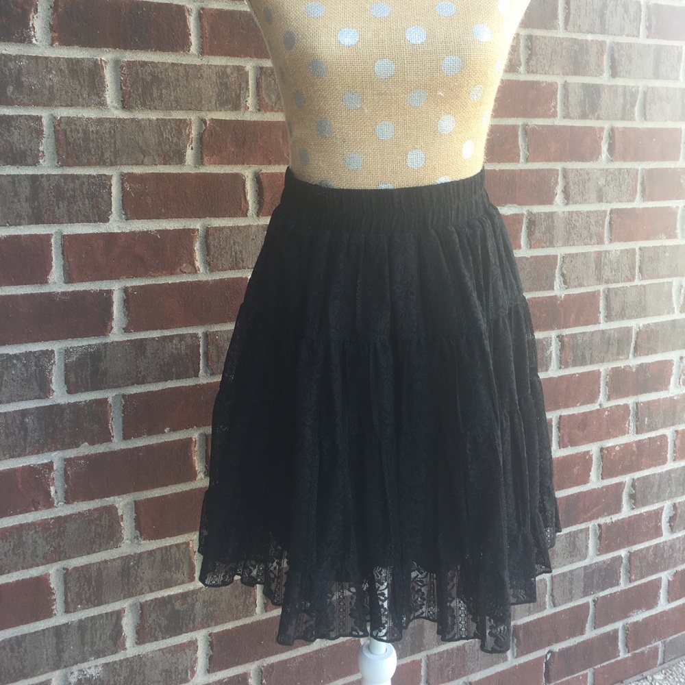 A'reve Black Lace Skirt