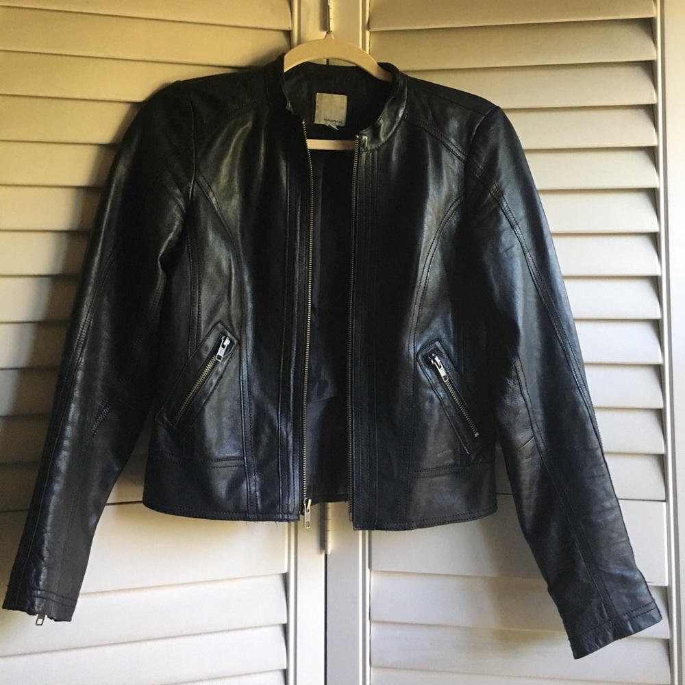 Halogen Black Leather Jacket size XS
