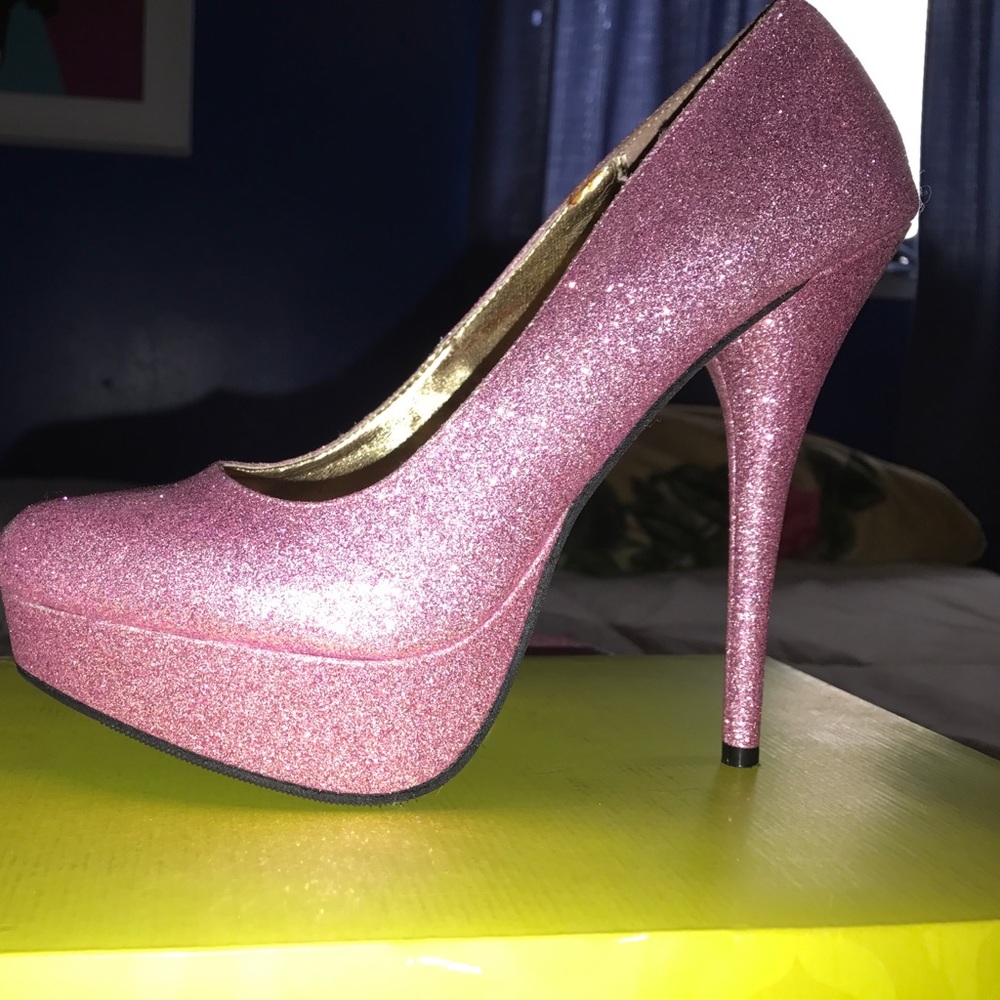 Glitter pink heels