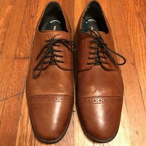 Men's oxford brown engine leather dress shoes