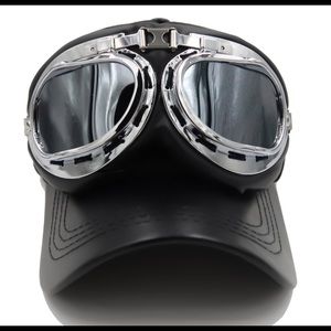Pvc leather Goggle baseball cap