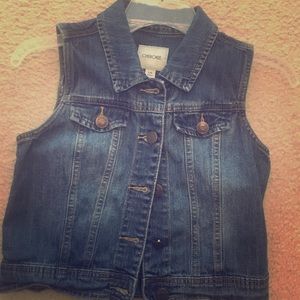 Girls denim vest size 10/12 L