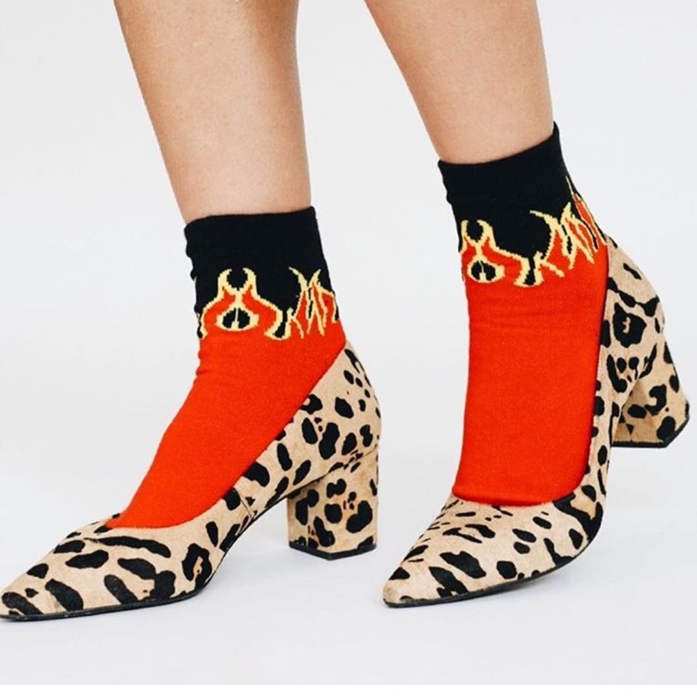 LAST ONE🔥Brand New Unisex Red Flame Socks🔥 - Picture 2 of 8