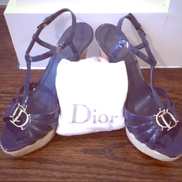 Authentic Signature Christian Dior Sandals - Picture 1 of 4