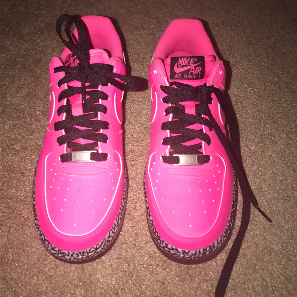Nike hyper pink cement air force 1s