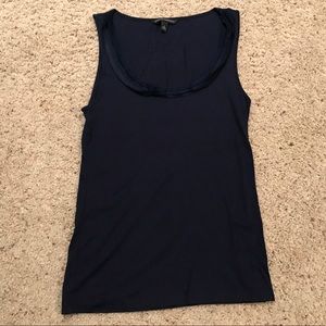 Navy Banana Republic satin trim tank
