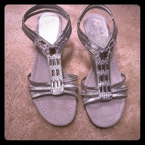 New York transit wedge silver sandals