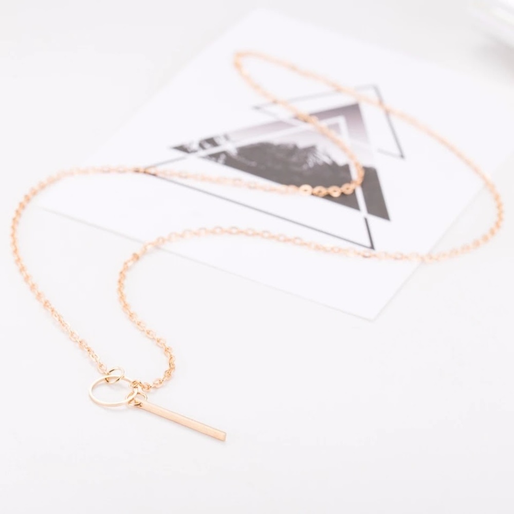 5 for $25 Bar Circle Pendant Necklace - Picture 4 of 5